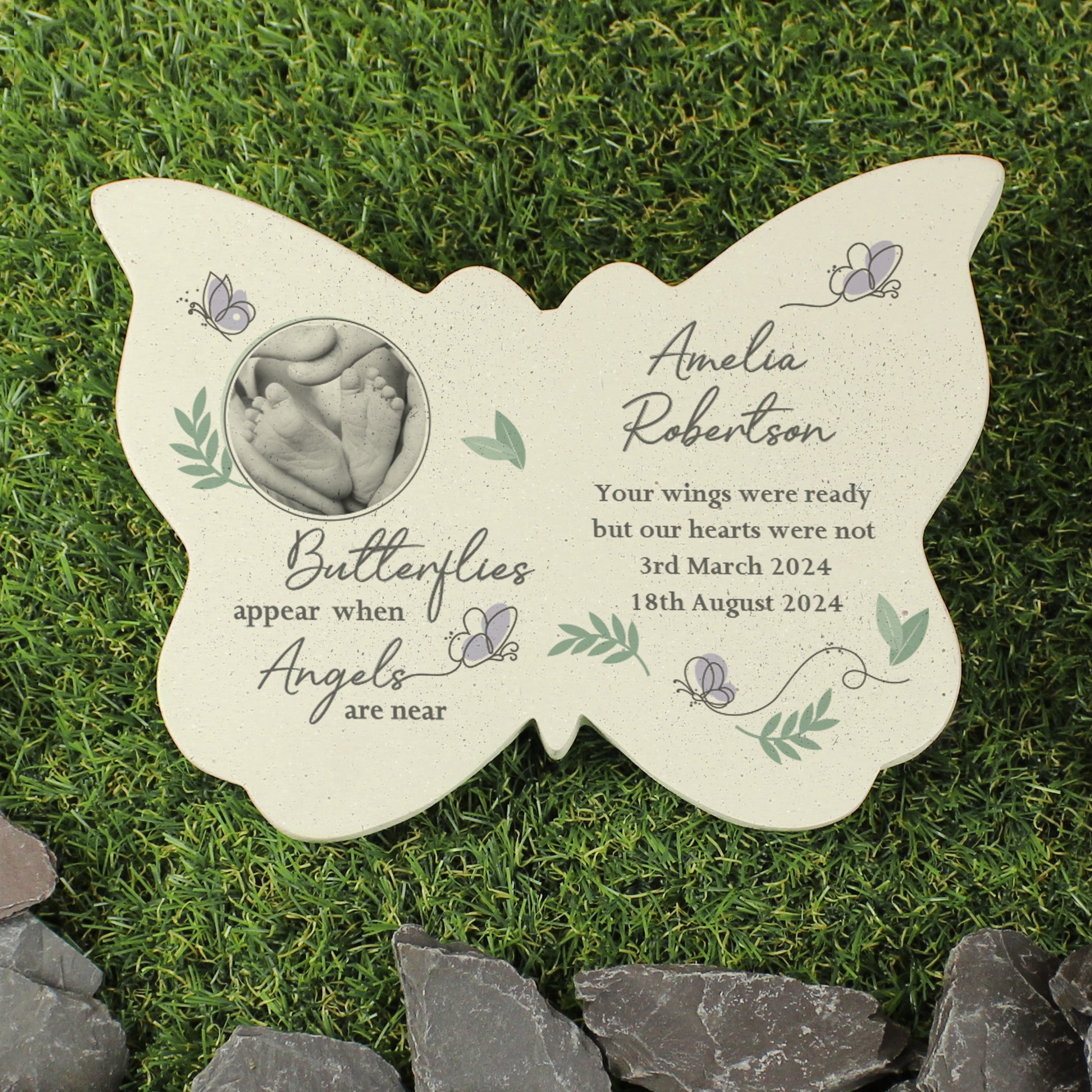 Personalised Butterflies Appear Photo Upload Memorial Resin Butterfly - MK&JD Gifts