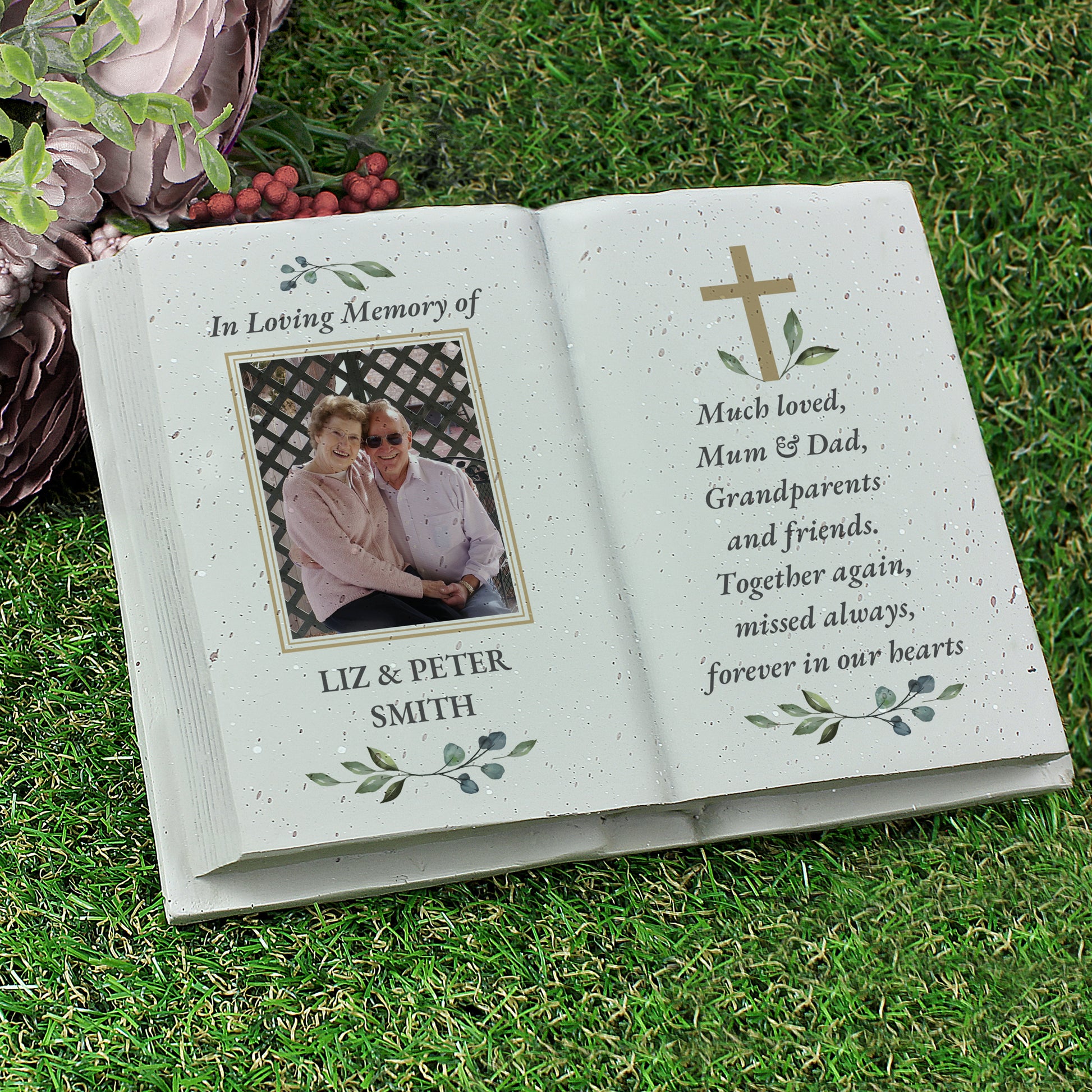 Personalised Memorial Cross Photo Upload Resin Book - MK&JD Gifts