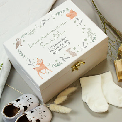 Personalised Woodland Animal Wooden Keepsake Box - MK&JD Gifts