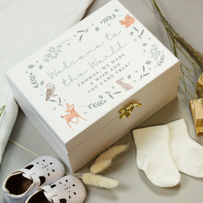 Personalised Woodland Animal Wooden Keepsake Box - MK&JD Gifts