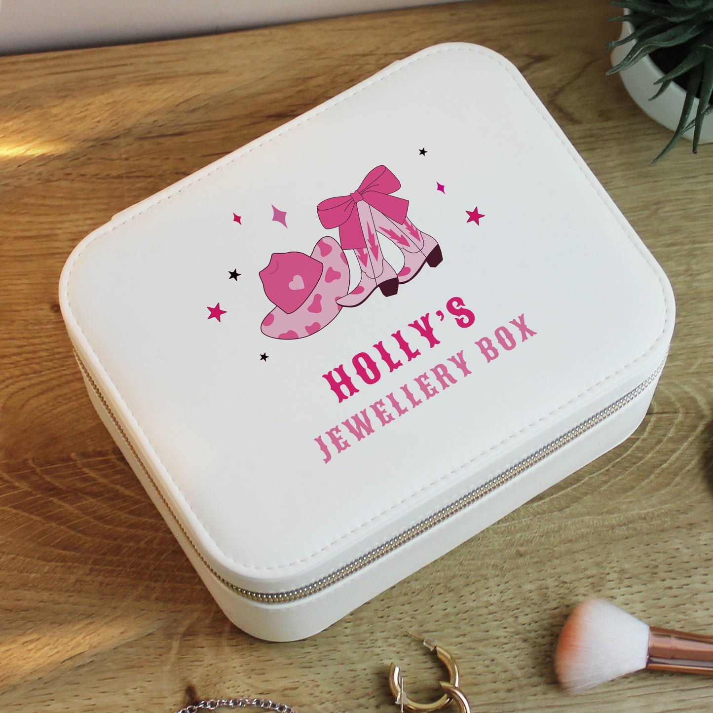 Personalised Cowgirl Travel Jewellery Box - MK&JD Gifts