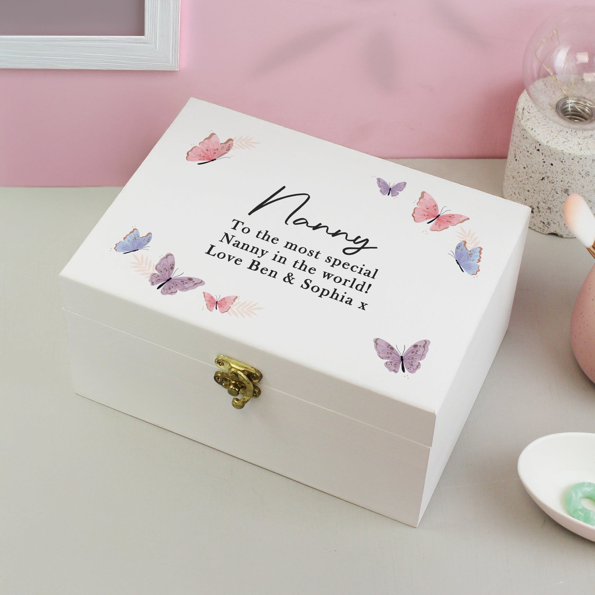 Personalised Butterfly Wooden Keepsake Box - MK&JD Gifts