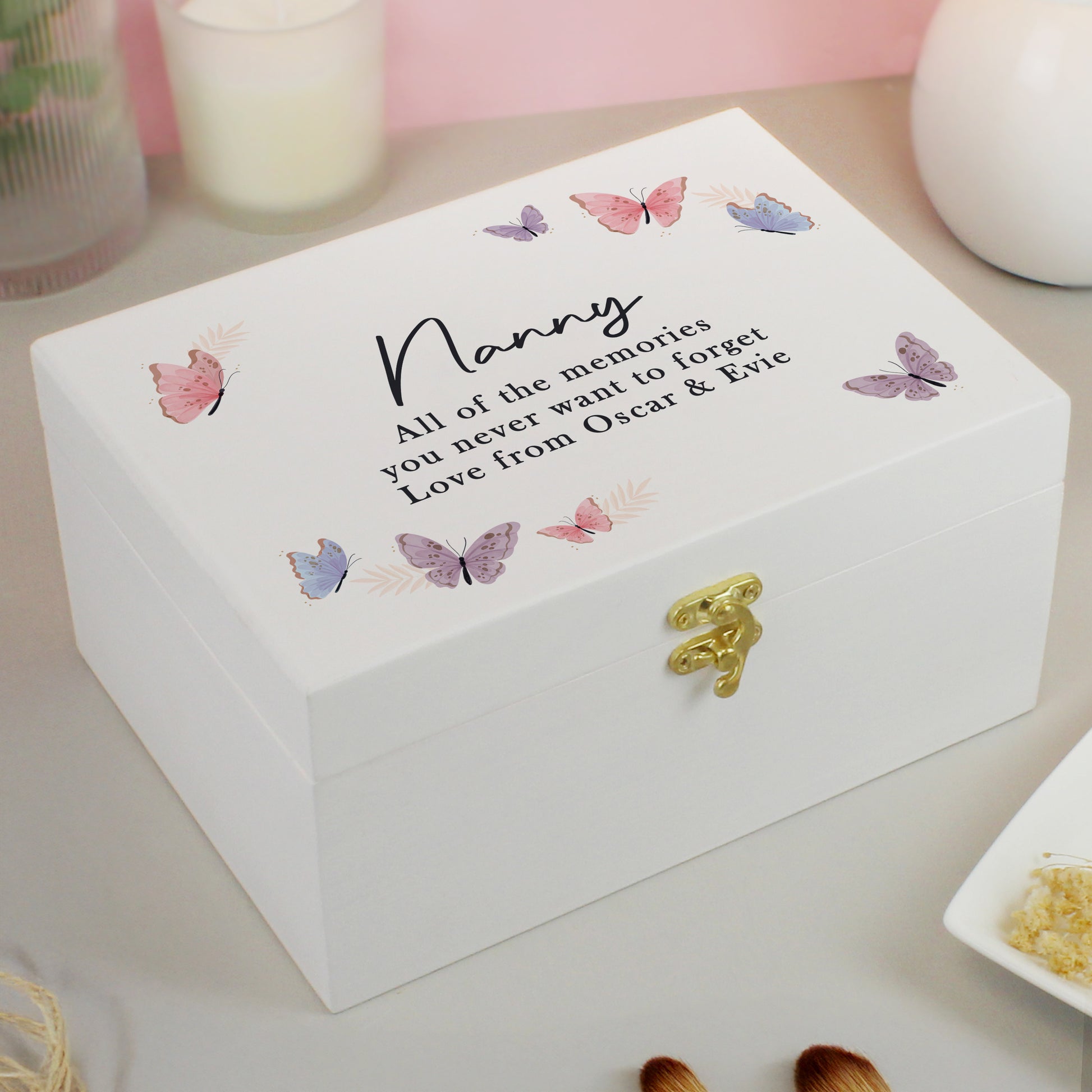 Personalised Butterfly Wooden Keepsake Box - MK&JD Gifts