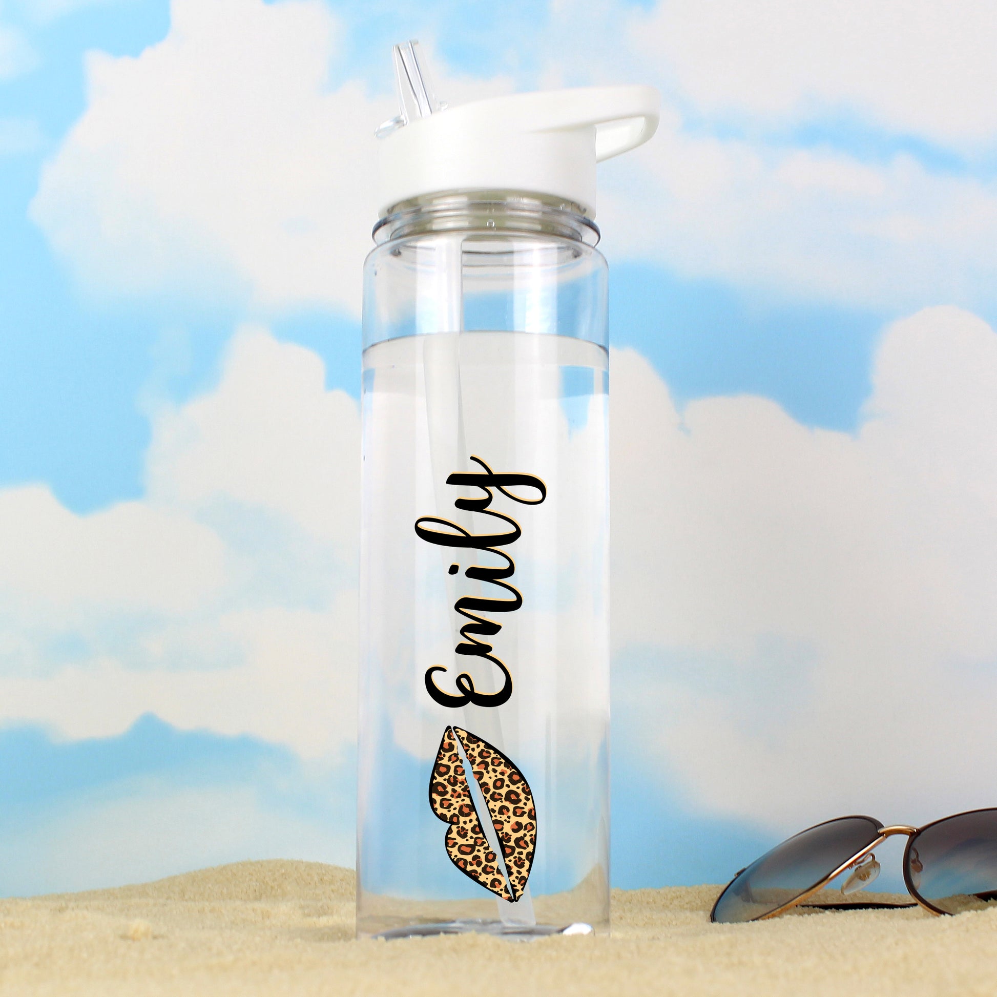 Personalised Leopard Lips Water Bottle - MK&JD Gifts