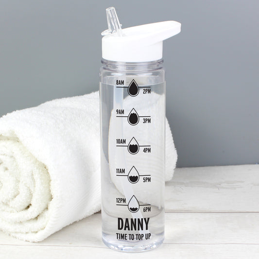 Personalised Black 'Hydration Tracker' Water Bottle - MK&JD Gifts