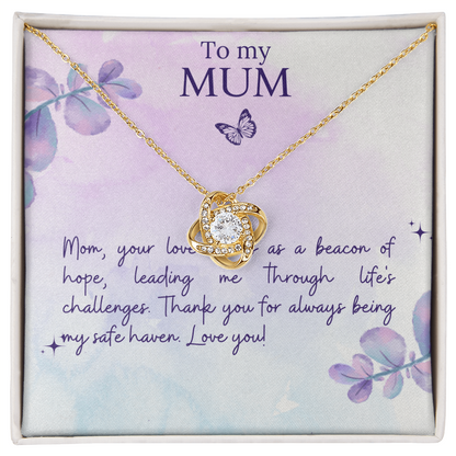 Love Knot Necklace Mother`s  Day Message