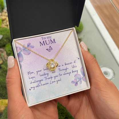 Love Knot Necklace Mother`s  Day Message