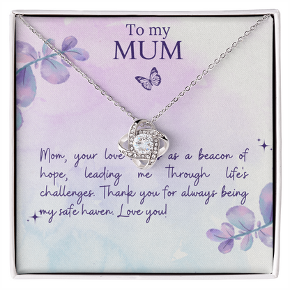 Love Knot Necklace Mother`s  Day Message