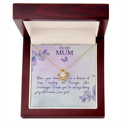 Love Knot Necklace Mother`s  Day Message