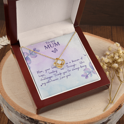 Love Knot Necklace Mother`s  Day Message