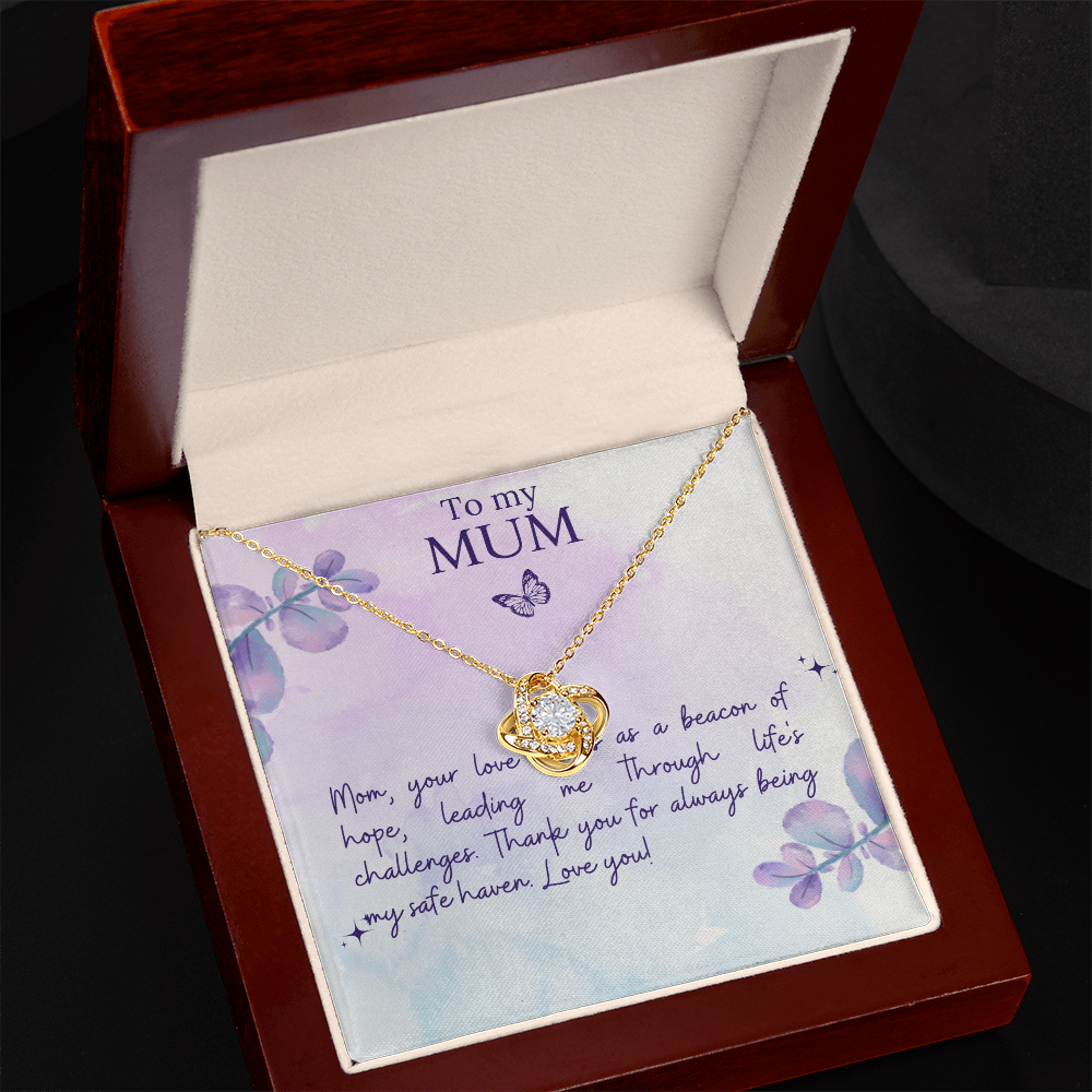 Love Knot Necklace Mother`s  Day Message