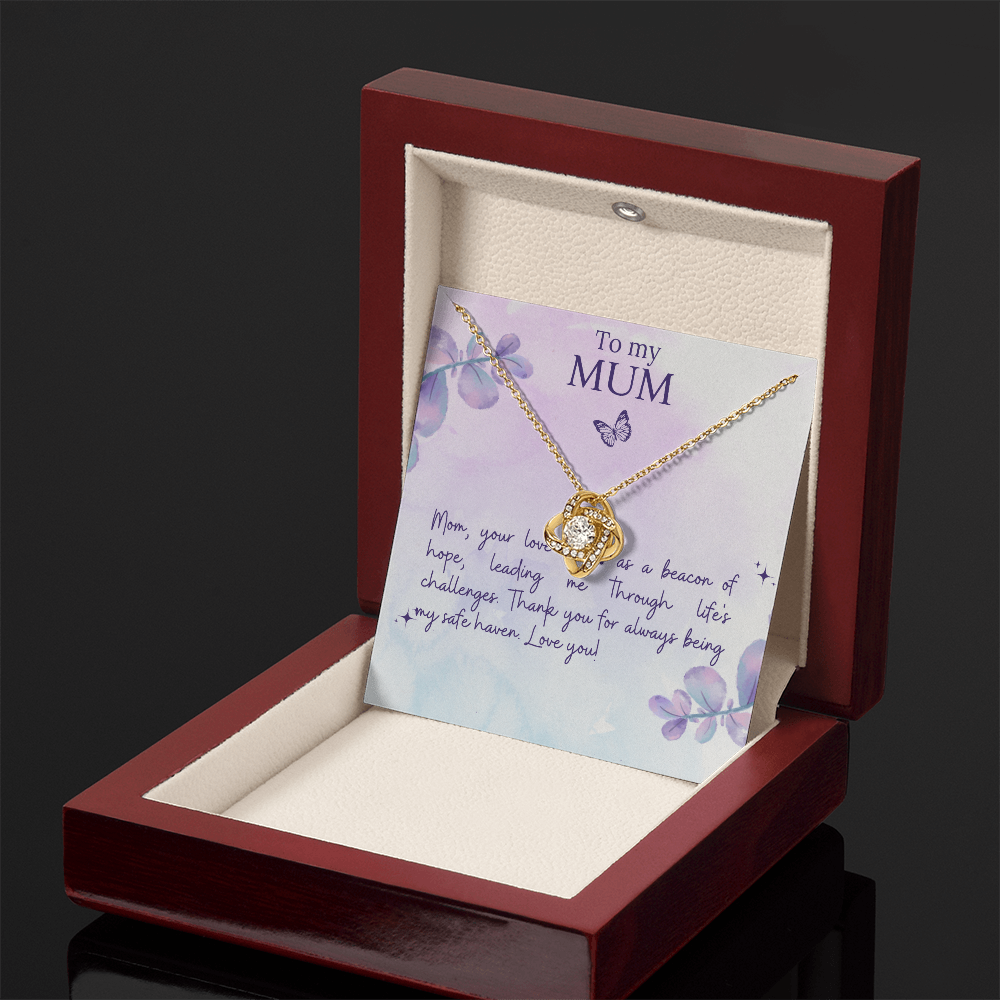 Love Knot Necklace Mother`s  Day Message