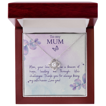 Love Knot Necklace Mother`s  Day Message