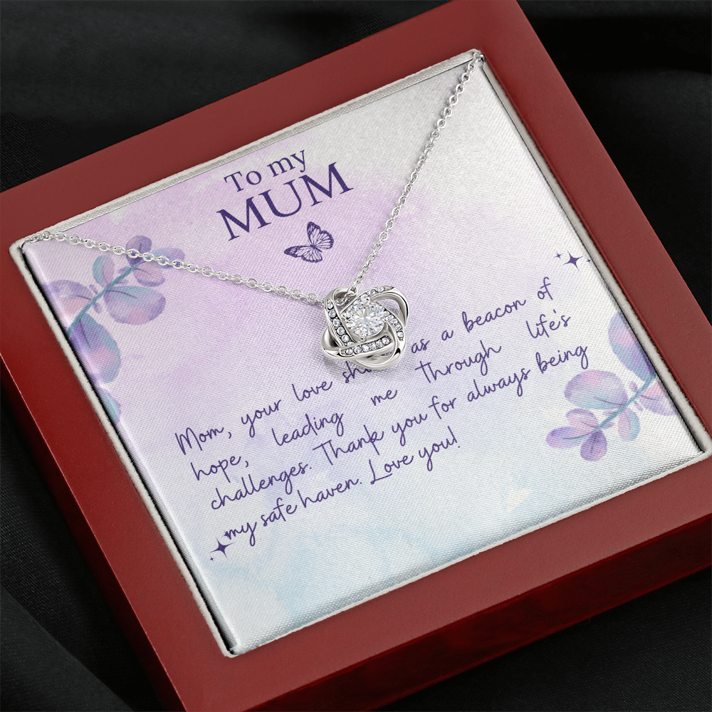 Love Knot Necklace Mother`s  Day Message