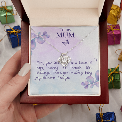 Love Knot Necklace Mother`s  Day Message